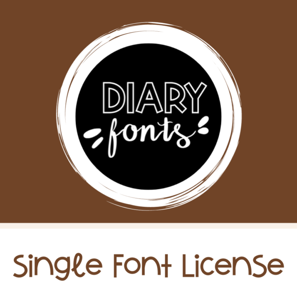 Single font license diary fonts