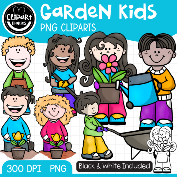 garden kids cliparts