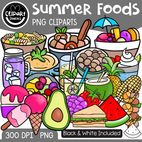 Summer Food Cliparts PNG Graphics - Commercial Use