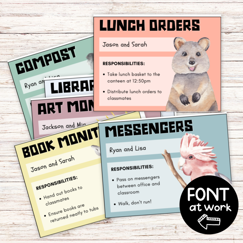 fonts for classroom displays