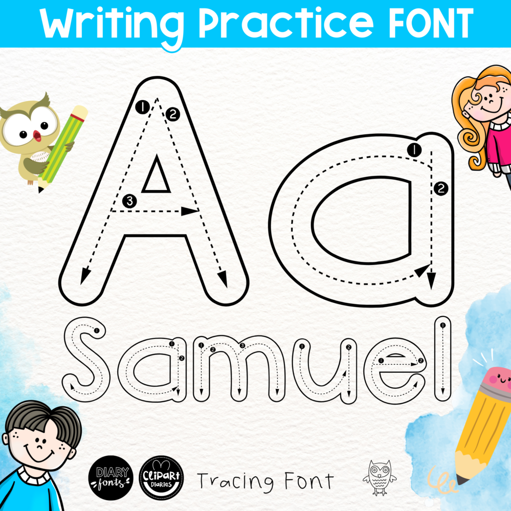 tracing font with arrows