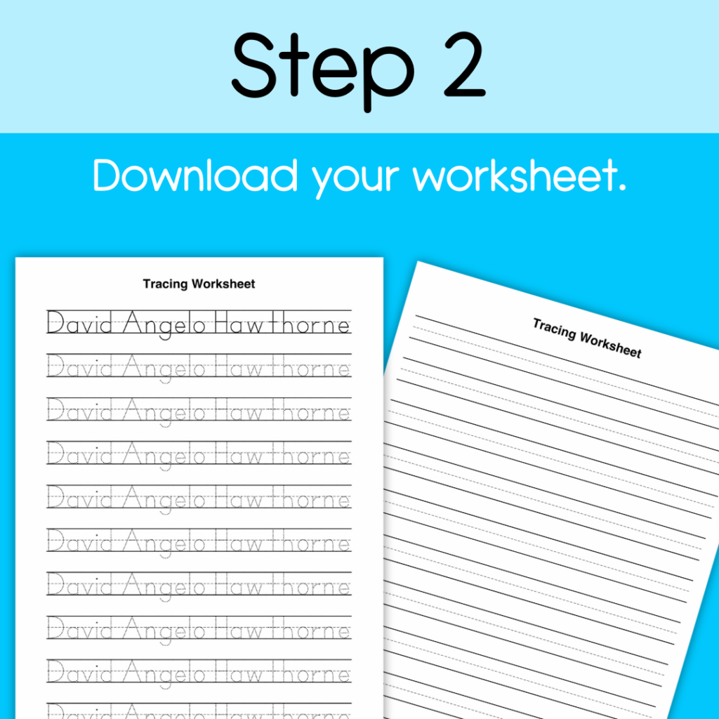 tracing worksheet generator