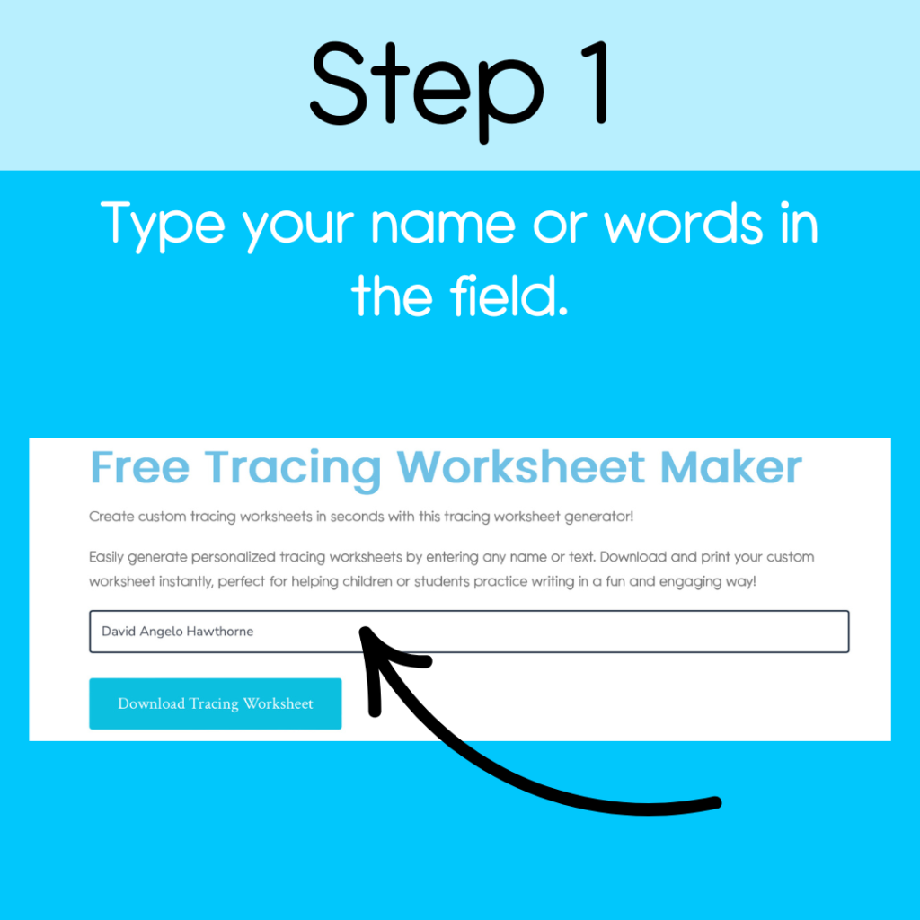 tracing worksheet generator